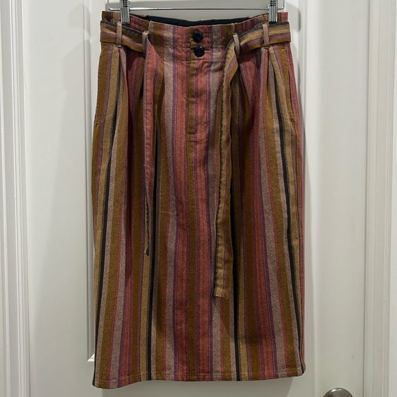 THE GREAT. Dresses & Skirts - NWT The Great. Striped Cotton Knee-Length Pencil Trouser Skirt Sz 2 Medium